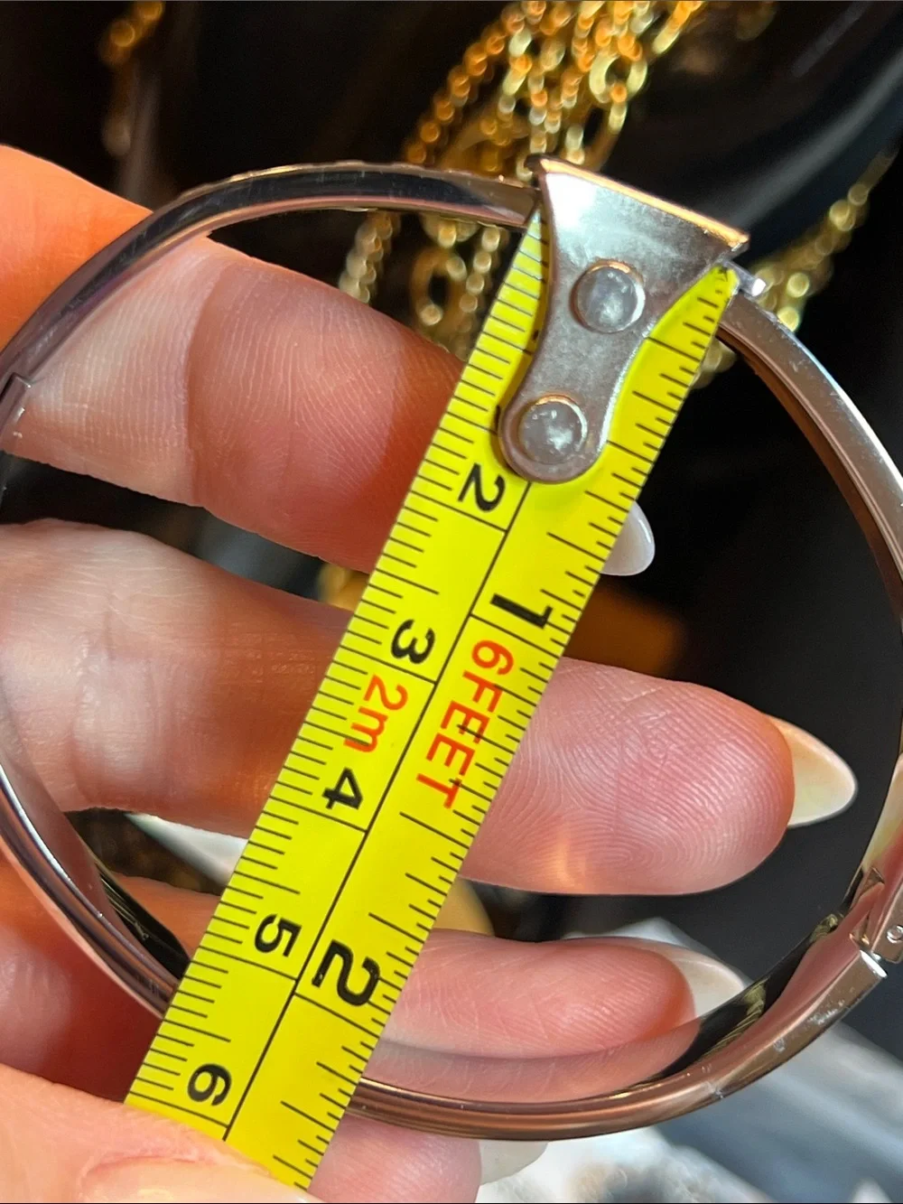 Silver Iridescent Crystal Bangle with CC Logo